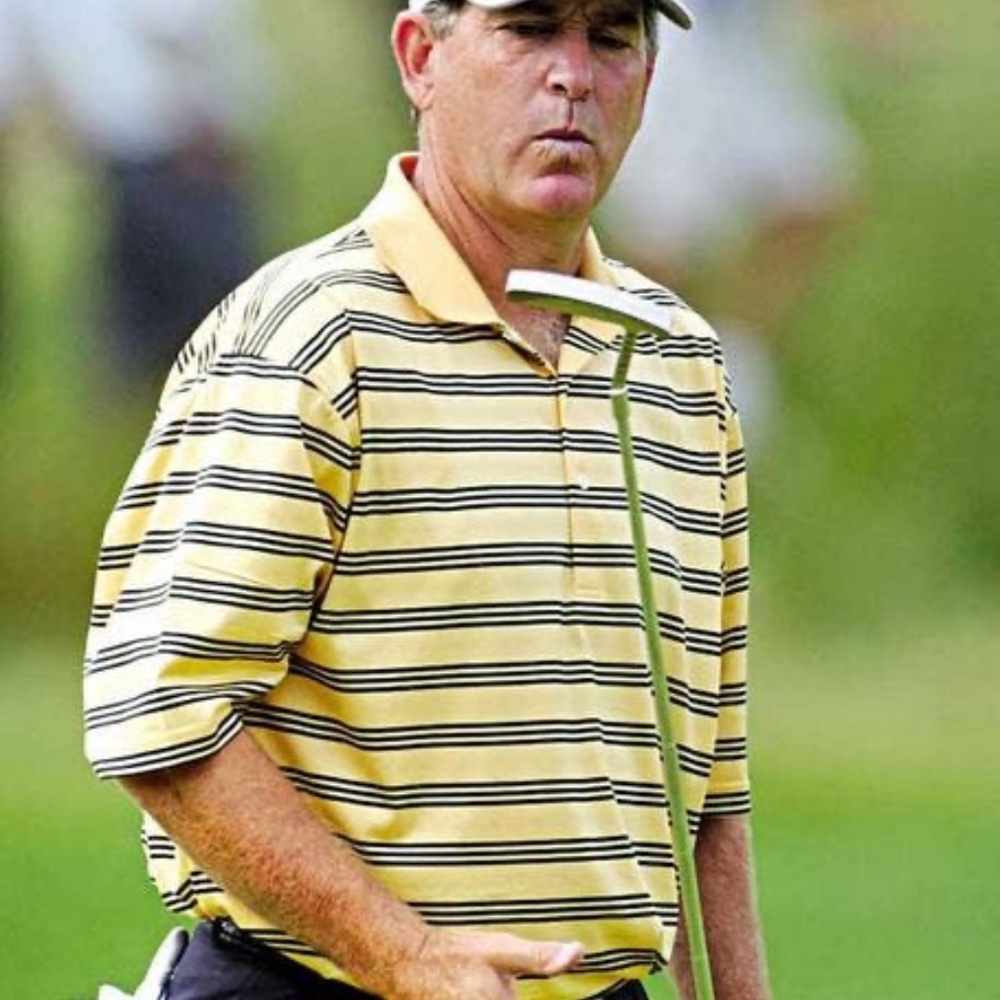 PGA Tour golf stripped shirt yellow XL